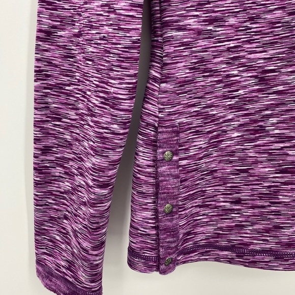 Athleta Snap Mock Neck Pullover Active Top Size Small  Maroon Winter Warm - Picture 4 of 12